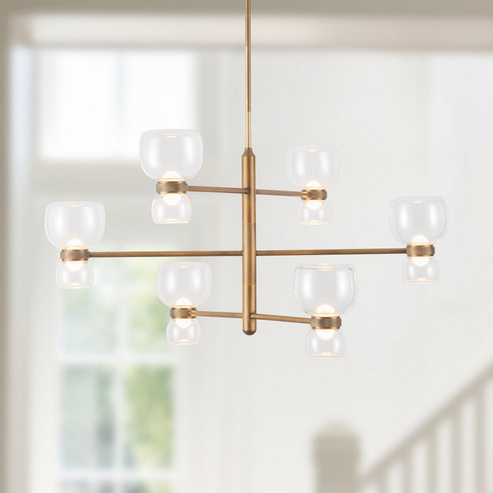 Alora Canada - CH310336VBCL - LED Chandelier - Sutton - Vintage Brass/Clear Glass