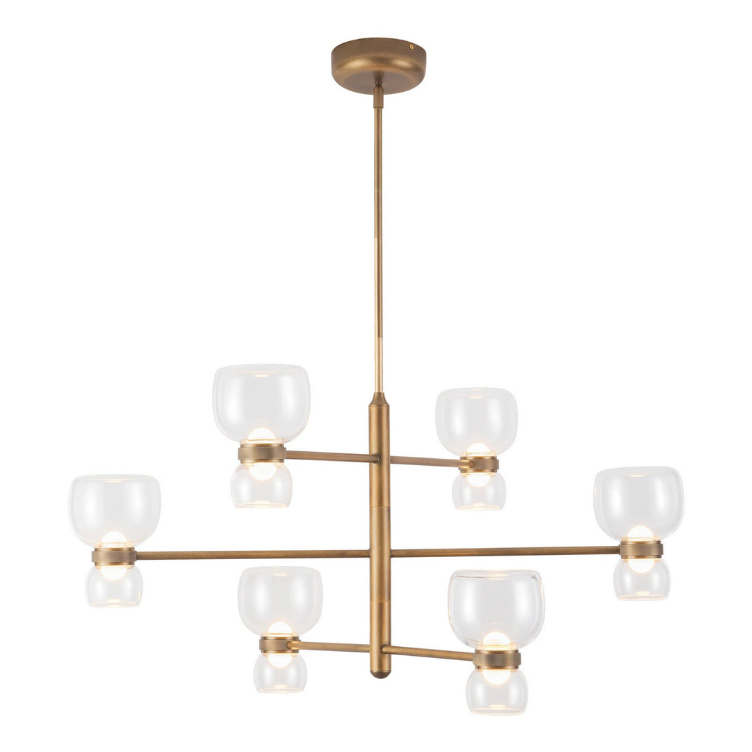 Alora Canada - CH310336VBCL - LED Chandelier - Sutton - Vintage Brass/Clear Glass