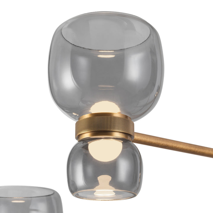 Alora Canada - CH310336VBSM - LED Chandelier - Sutton - Vintage Brass/Smoked Glass