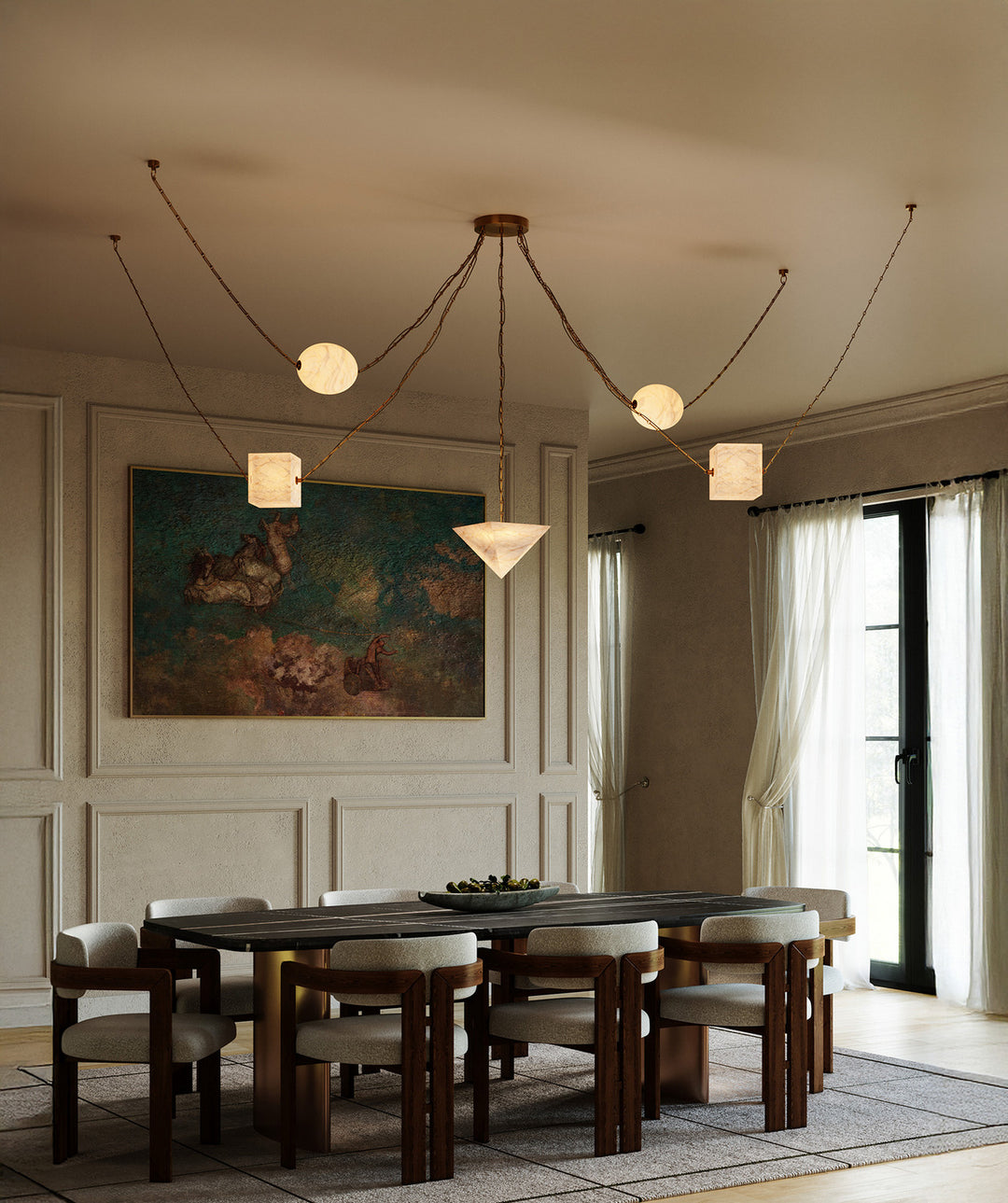 Alora Canada - CH360105PTBAR - LED Chandelier - Mineral - Patina Brass/Alabaster