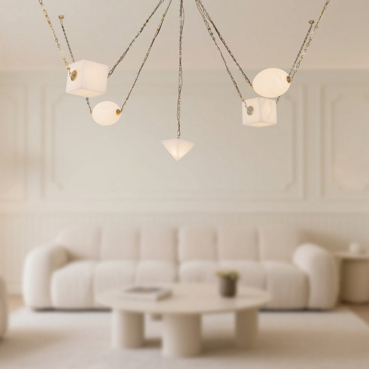 Alora Canada - CH360105PTBAR - LED Chandelier - Mineral - Patina Brass/Alabaster