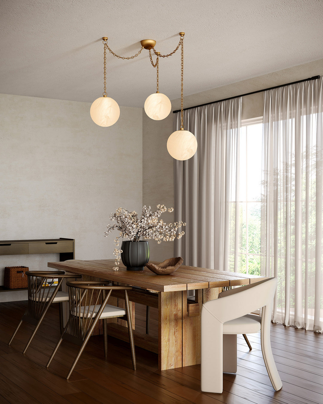 Alora Canada - CH363103VBCDG - LED Chandelier - Petra - Vintage Brass/Cloud Glass