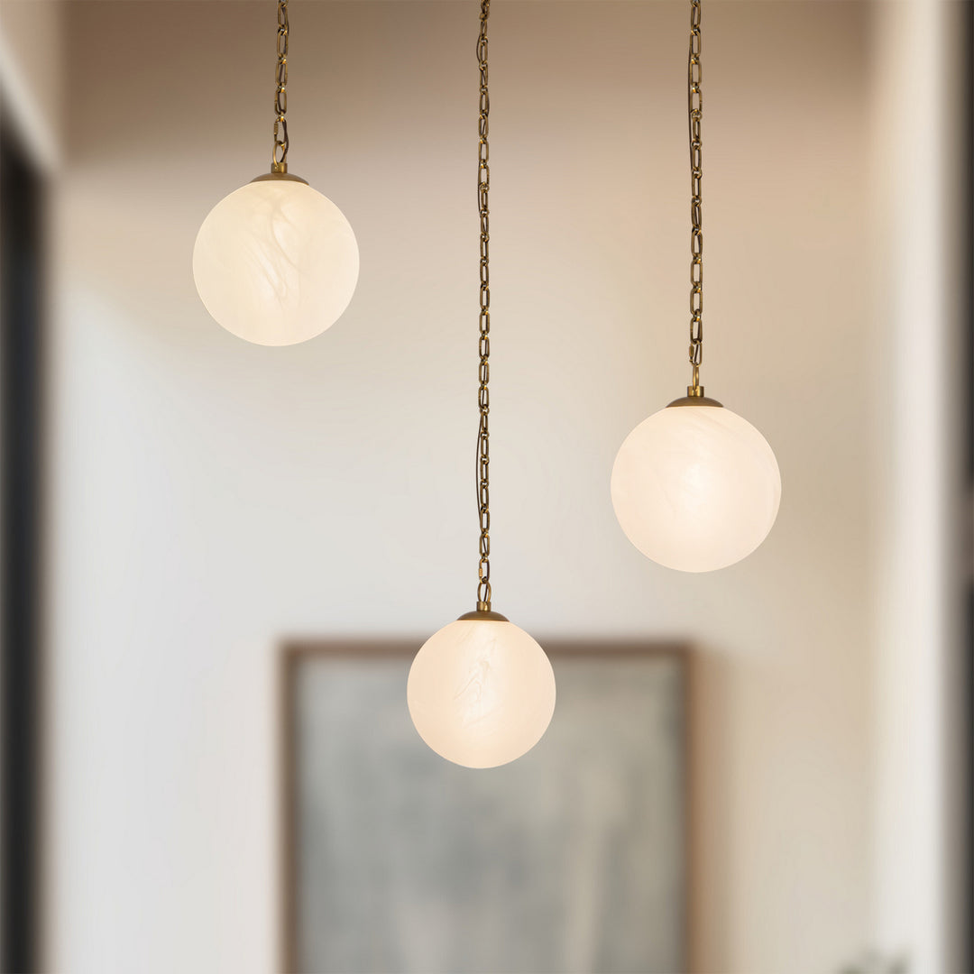 Alora Canada - CH363103VBCDG - LED Chandelier - Petra - Vintage Brass/Cloud Glass
