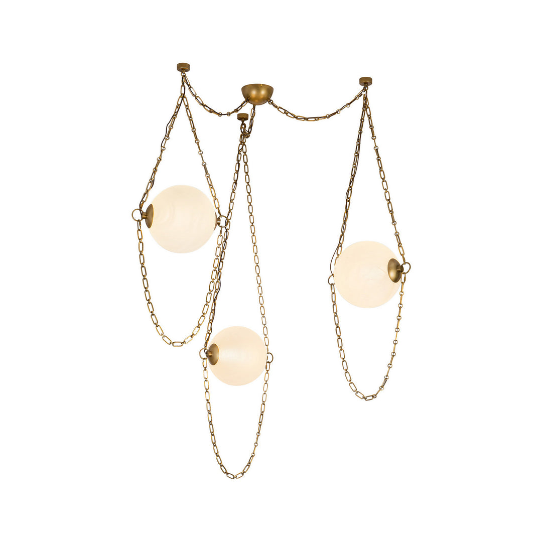 Alora Canada - CH372103VBCDG - LED Chandelier - Petra - Vintage Brass/Cloud Glass