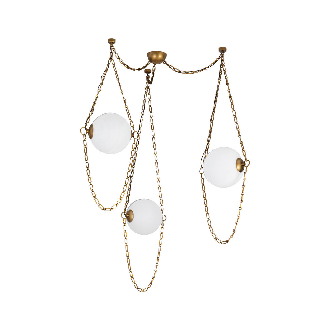 Alora Canada - CH372103VBCDG - LED Chandelier - Petra - Vintage Brass/Cloud Glass
