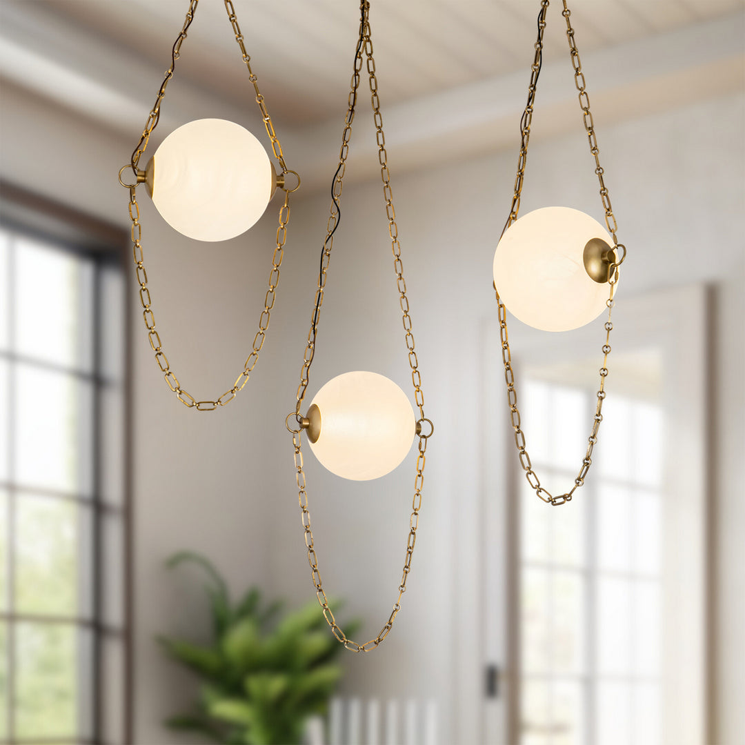 Alora Canada - CH372103VBCDG - LED Chandelier - Petra - Vintage Brass/Cloud Glass