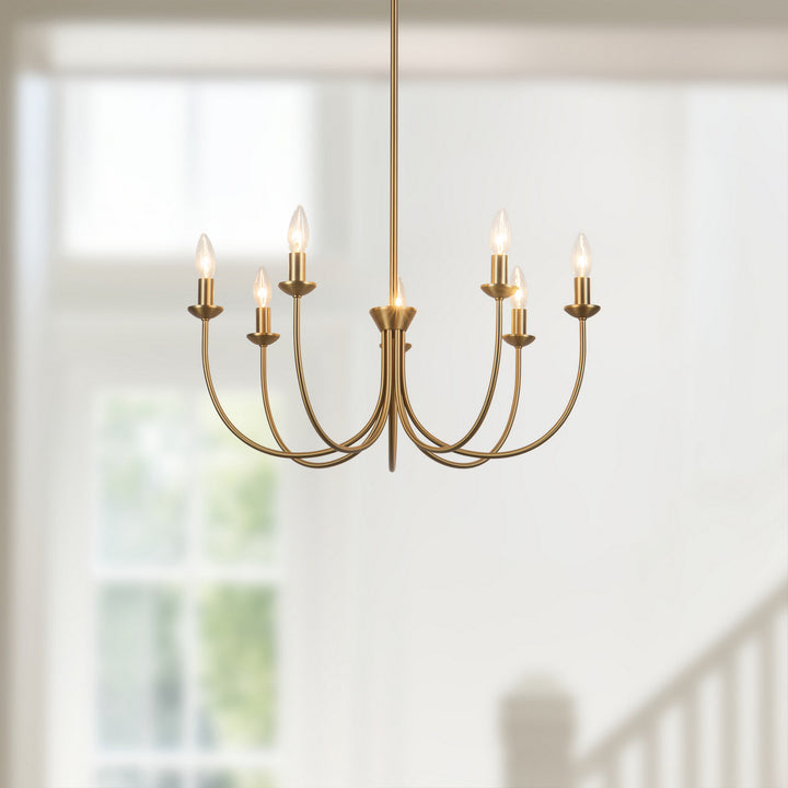 Alora Canada - CH419726BG - Seven Light Chandelier - Ember - Brushed Gold