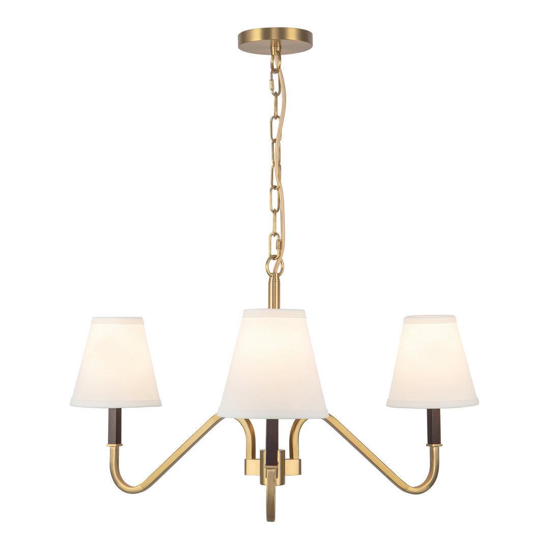 Alora Canada - CH445330BGWL - Three Light Chandelier - Sloan - Brushed Gold/White Linen