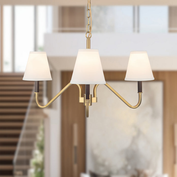 Alora Canada - CH445330BGWL - Three Light Chandelier - Sloan - Brushed Gold/White Linen