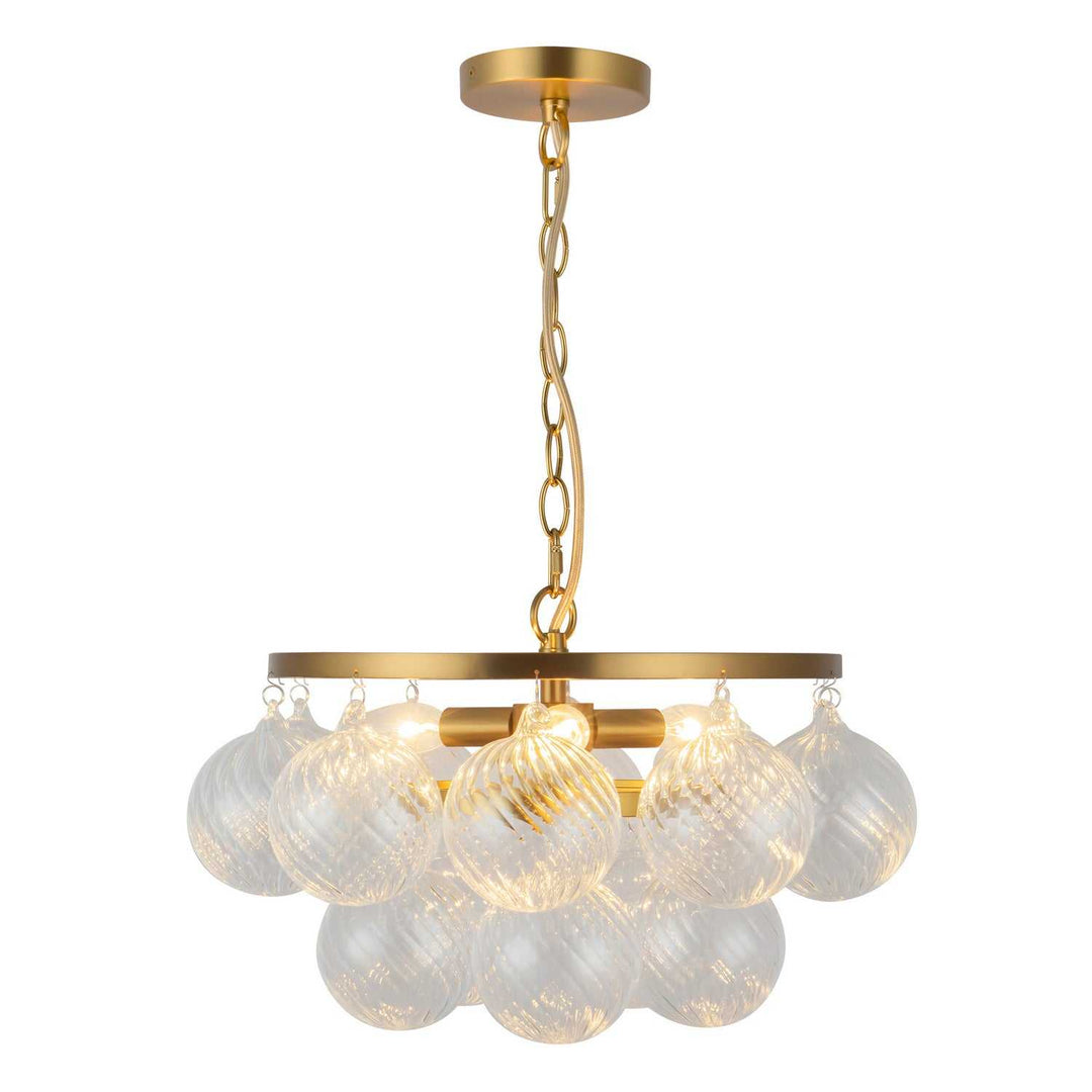 Alora Canada - CH654318BGRC - Three Light Chandelier - Faye - Brushed Gold/Clear Ribbed Glass