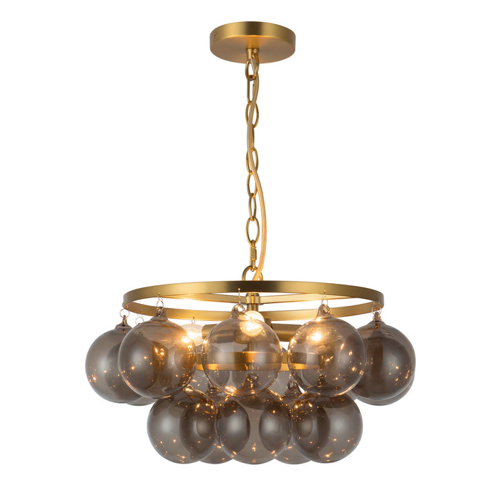 Alora Canada - CH654318BGSM - Three Light Chandelier - Faye - Brushed Gold/Smoked Glass