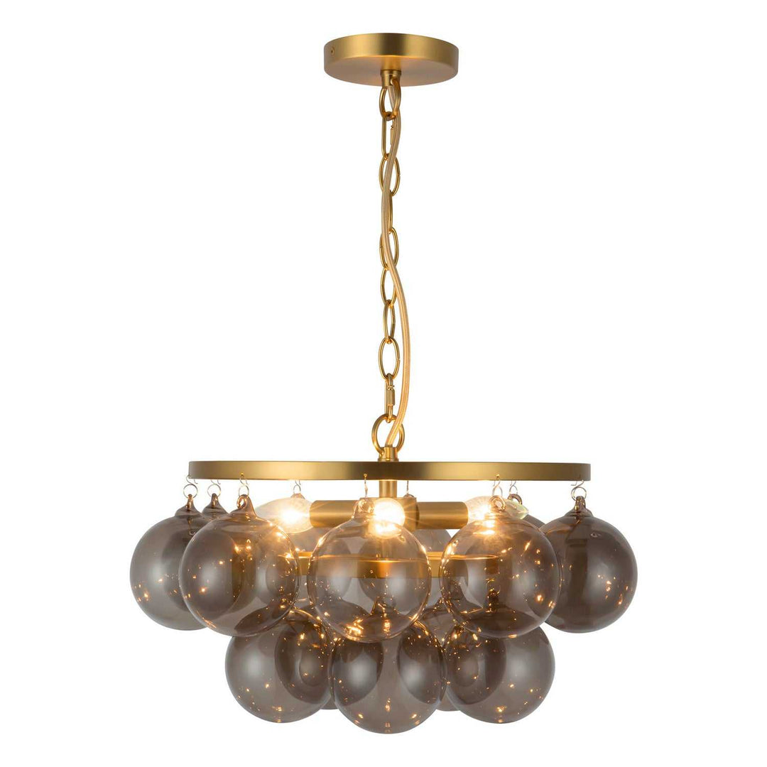Alora Canada - CH654318BGSM - Three Light Chandelier - Faye - Brushed Gold/Smoked Glass
