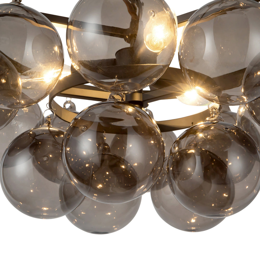 Alora Canada - CH654318MBSM - Three Light Chandelier - Faye - Matte Black/Smoked Solid Glass