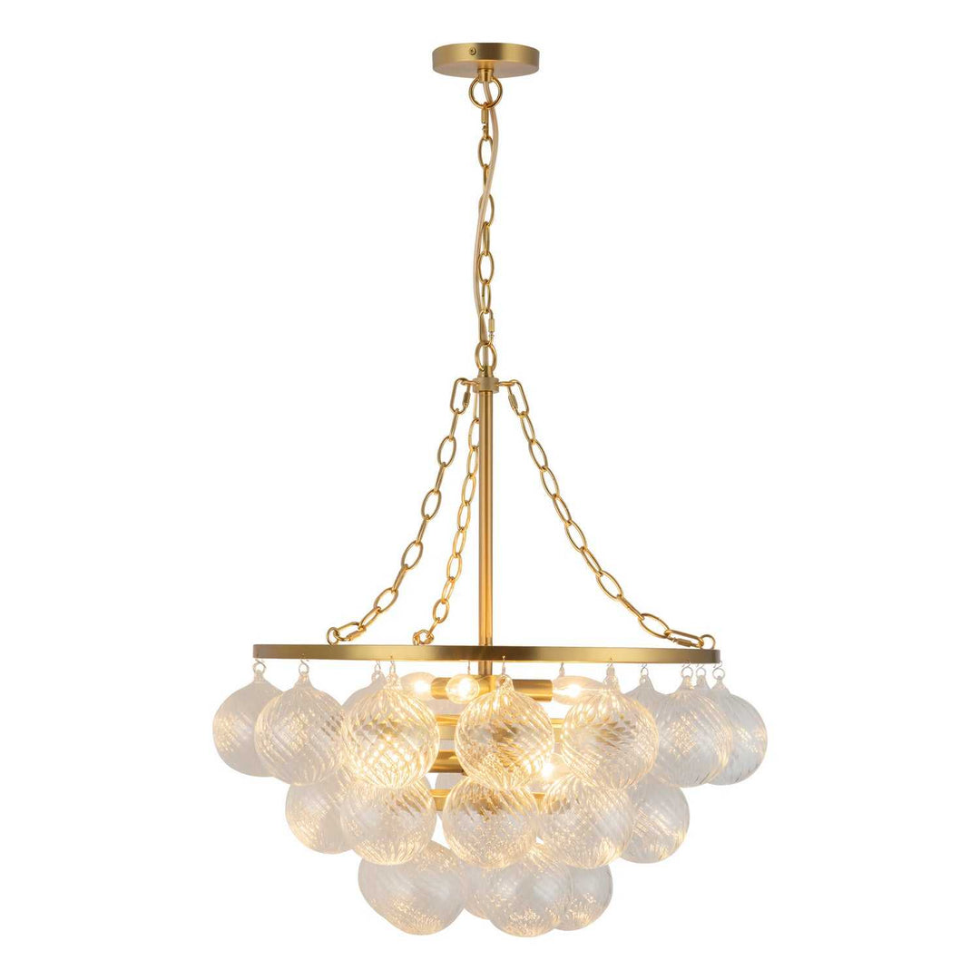 Alora Canada - CH654624BGRC - Six Light Chandelier - Faye - Brushed Gold/Clear Ribbed Glass