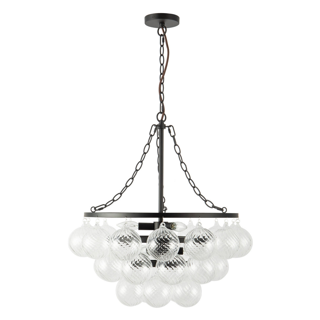 Alora Canada - CH654624MBRC - Six Light Chandelier - Faye - Matte Black/Clear Ribbed Glass