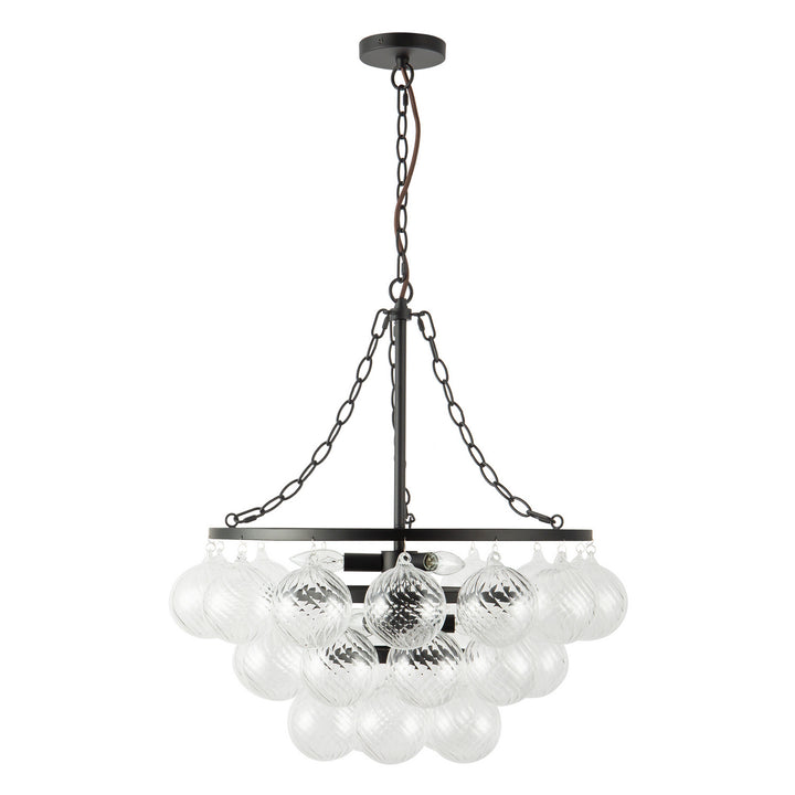 Alora Canada - CH654624MBRC - Six Light Chandelier - Faye - Matte Black/Clear Ribbed Glass