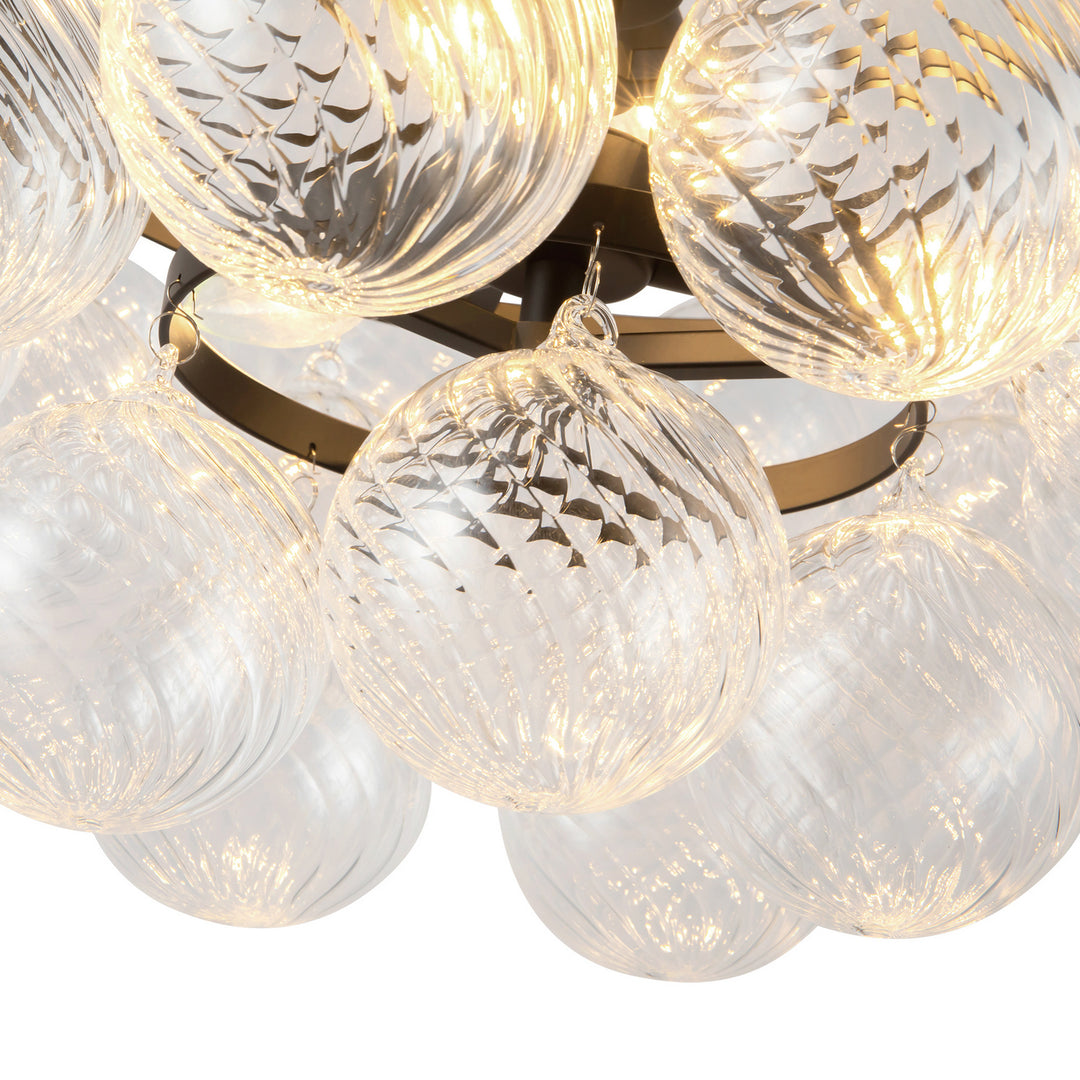 Alora Canada - CH654624MBRC - Six Light Chandelier - Faye - Matte Black/Clear Ribbed Glass