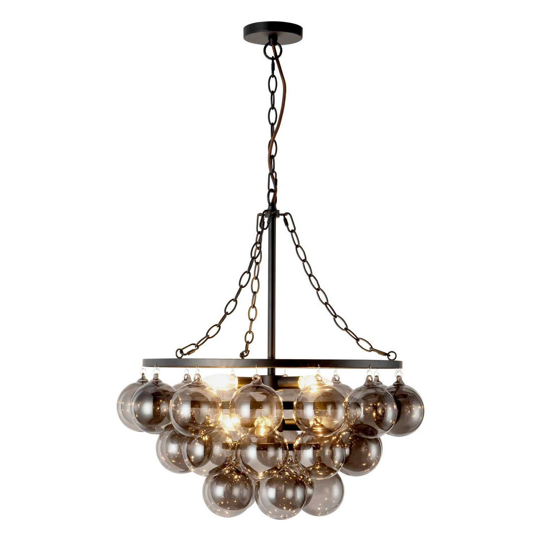 Alora Canada - CH654624MBSM - Six Light Chandelier - Faye - Matte Black/Smoked Solid Glass