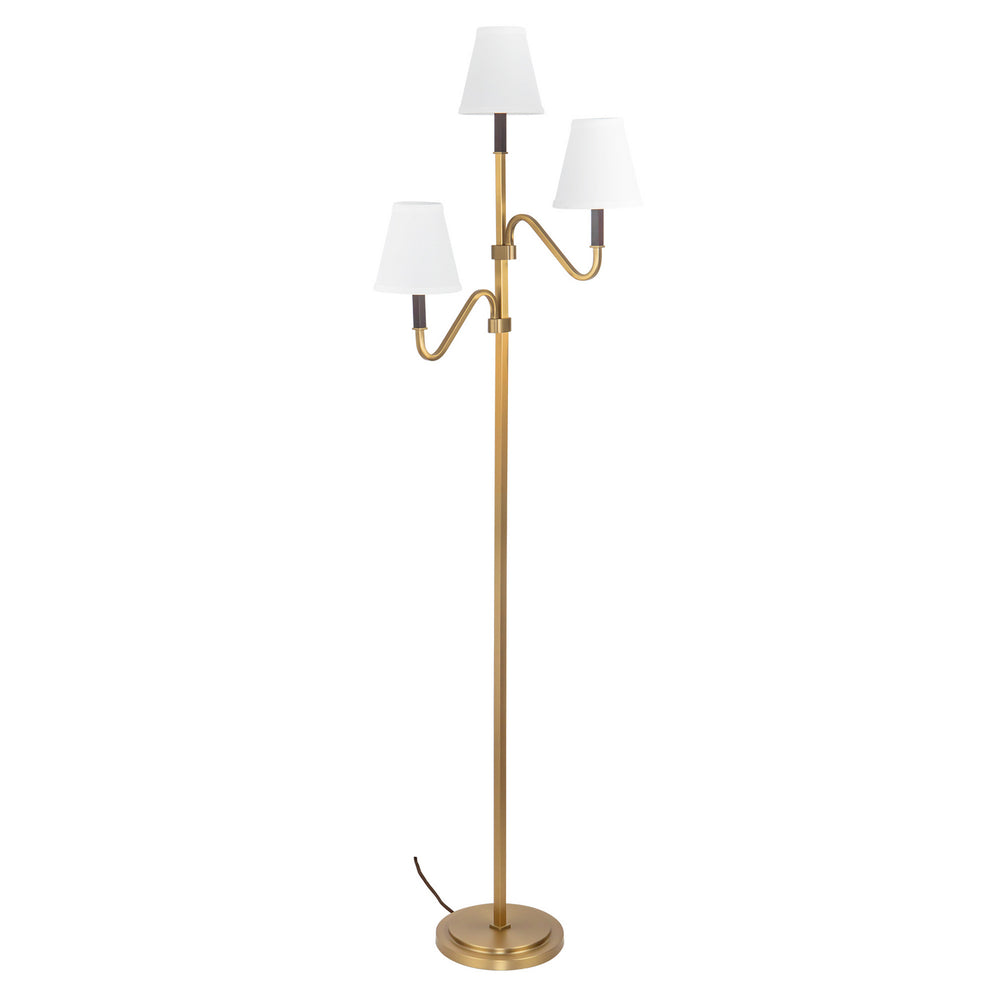 Alora Canada - FL445368BGWL - Three Light Floor Lamp - Sloan - Brushed Gold/White Linen