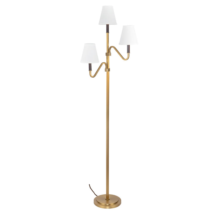 Alora Canada - FL445368BGWL - Three Light Floor Lamp - Sloan - Brushed Gold/White Linen