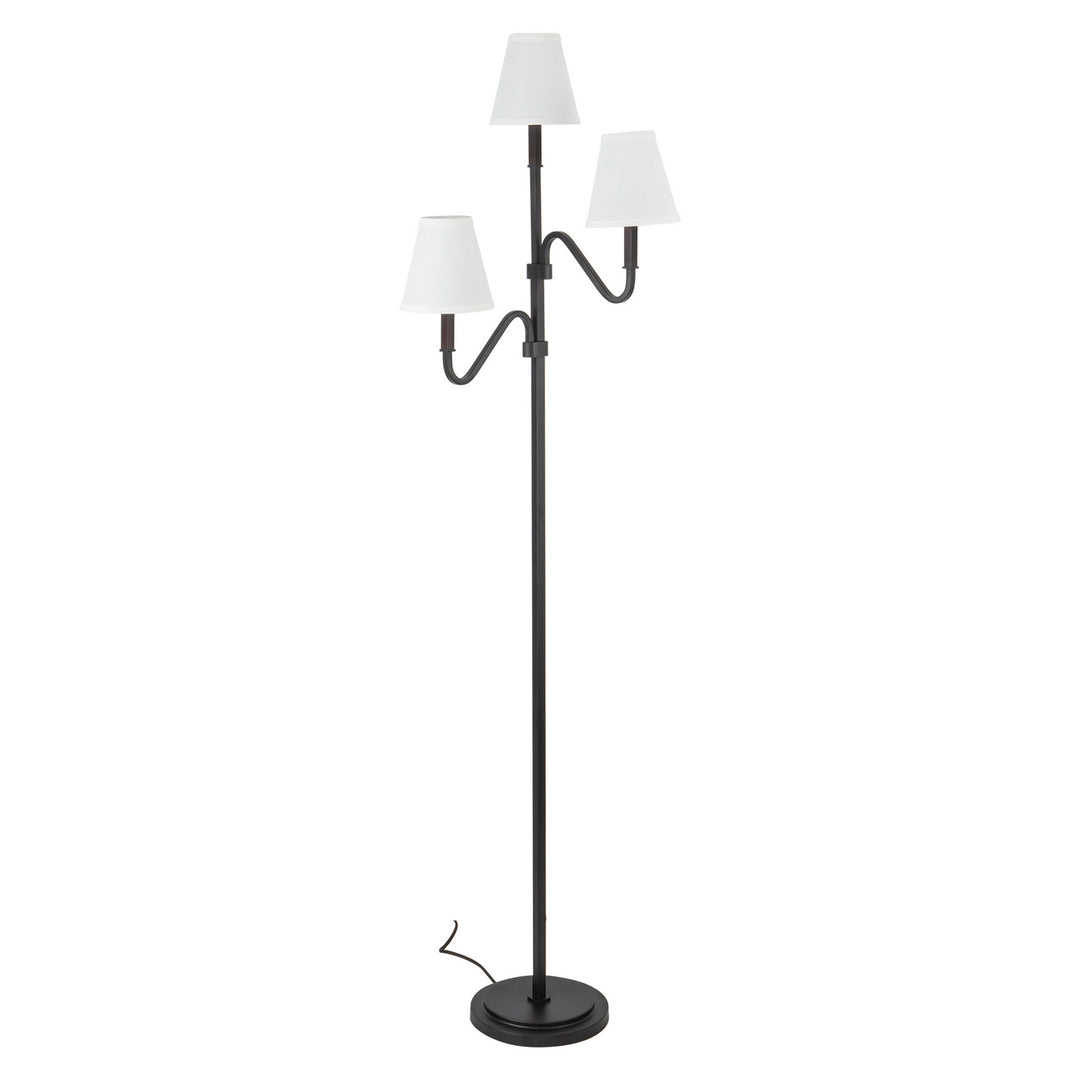Alora Canada - FL445368MBWL - Three Light Floor Lamp - Sloan - Matte Black/White Linen