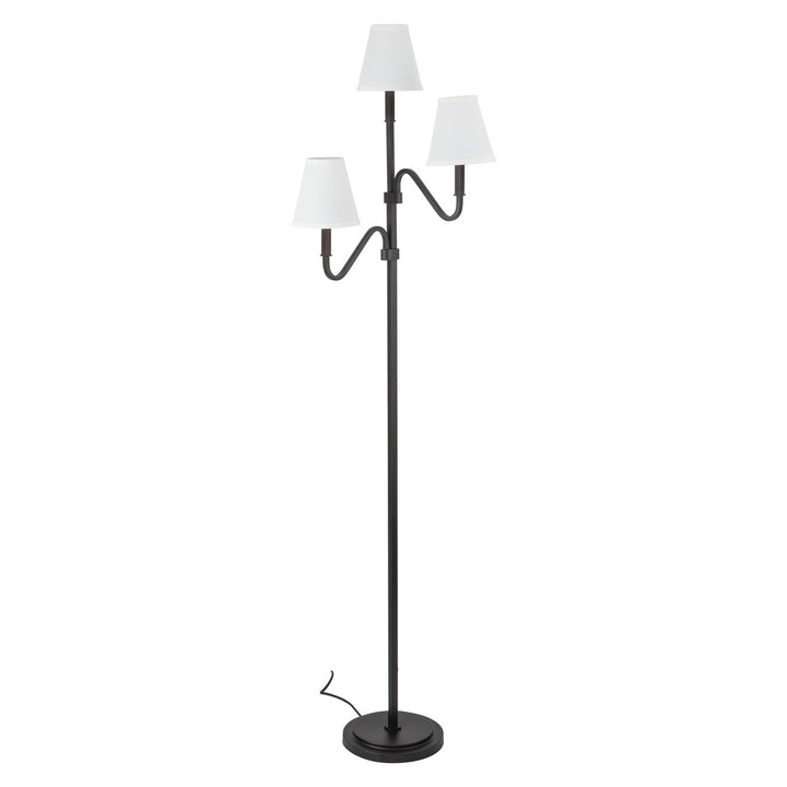 Alora Canada - FL445368MBWL - Three Light Floor Lamp - Sloan - Matte Black/White Linen