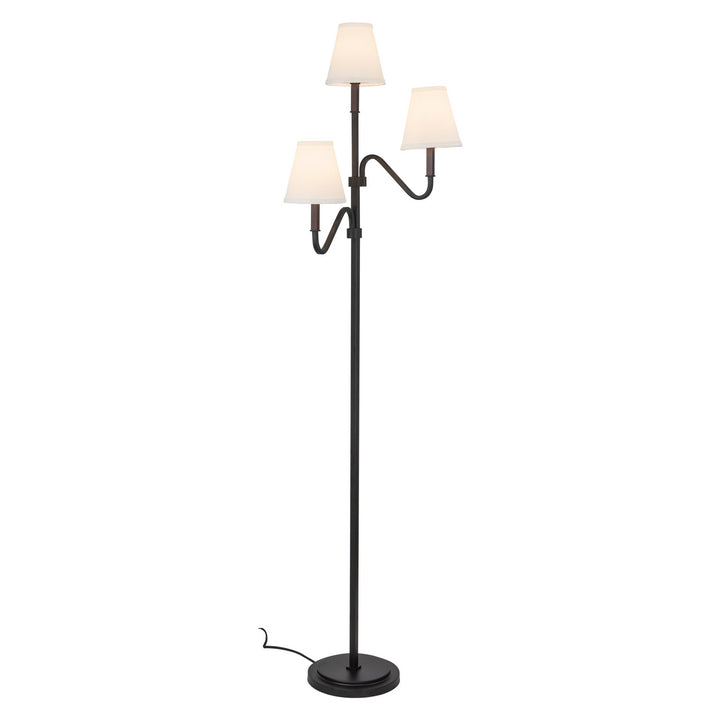 Alora Canada - FL445368MBWL - Three Light Floor Lamp - Sloan - Matte Black/White Linen