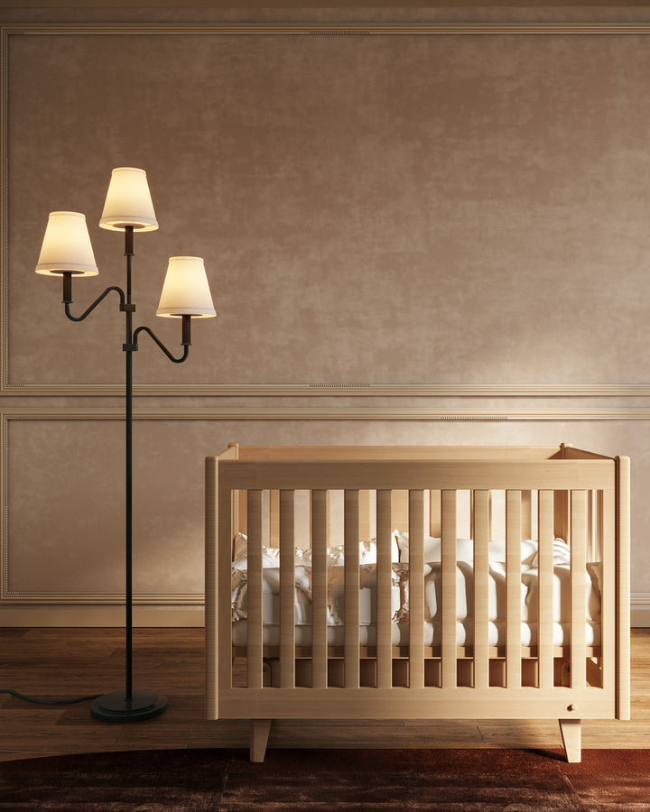 Alora Canada - FL445368MBWL - Three Light Floor Lamp - Sloan - Matte Black/White Linen
