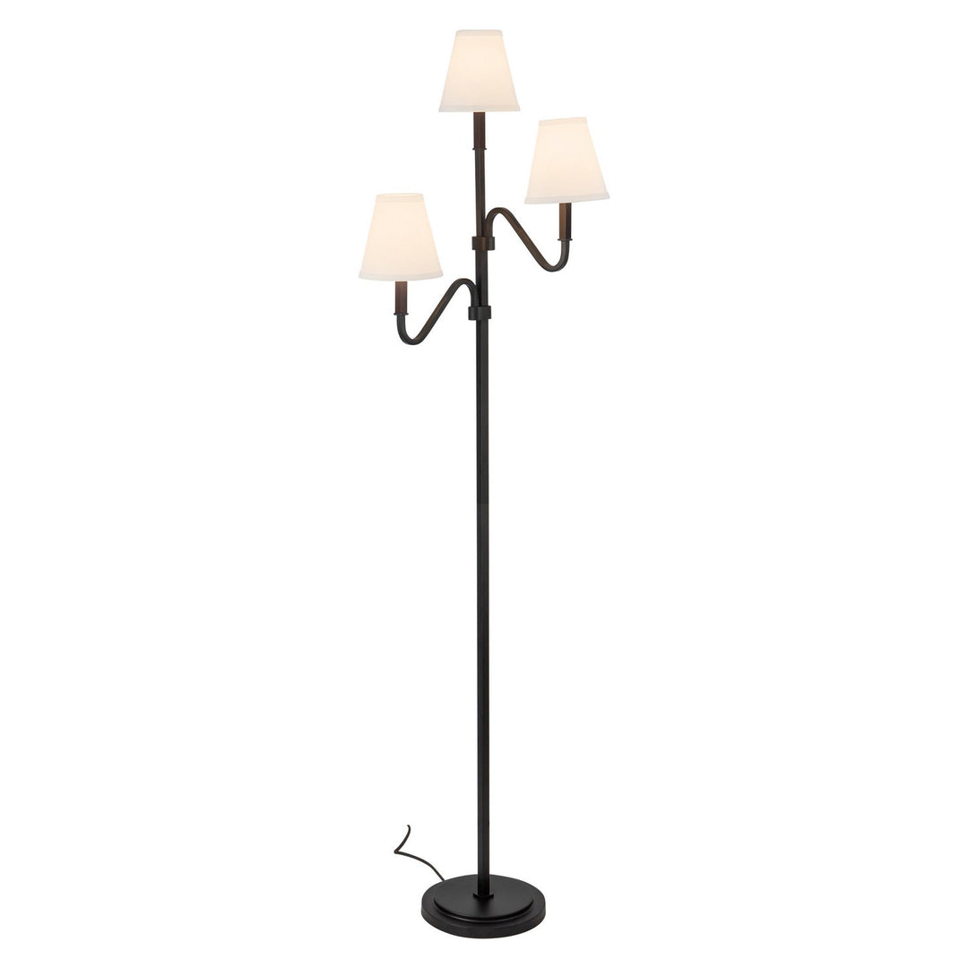 Alora Canada - FL445368MBWL - Three Light Floor Lamp - Sloan - Matte Black/White Linen