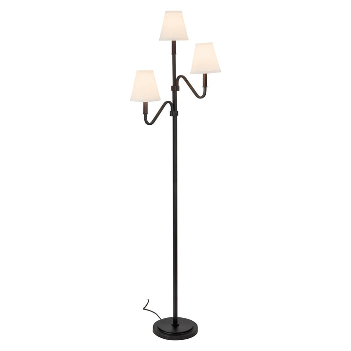 Alora Canada - FL445368MBWL - Three Light Floor Lamp - Sloan - Matte Black/White Linen