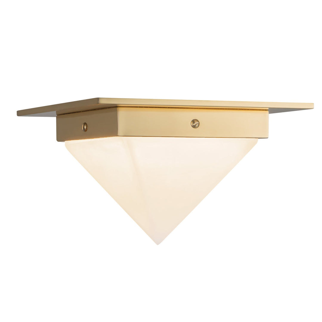 Alora Canada - FM345084PTBAR - One Light Flush Mount - Mineral - Patina Brass/Alabaster