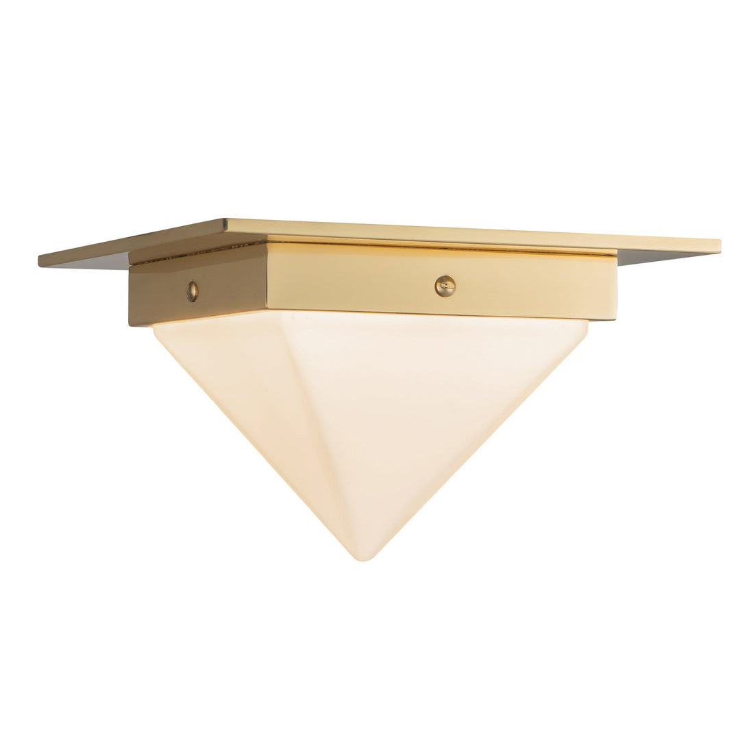 Alora Canada - FM345084PTBOP - One Light Flush Mount - Mineral - Patina Brass/Opal Glass