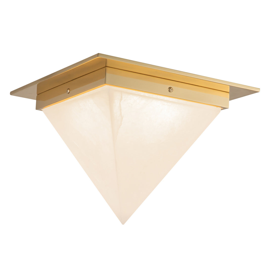 Alora Canada - FM345119PTBAR - One Light Flush Mount - Mineral - Patina Brass/Alabaster