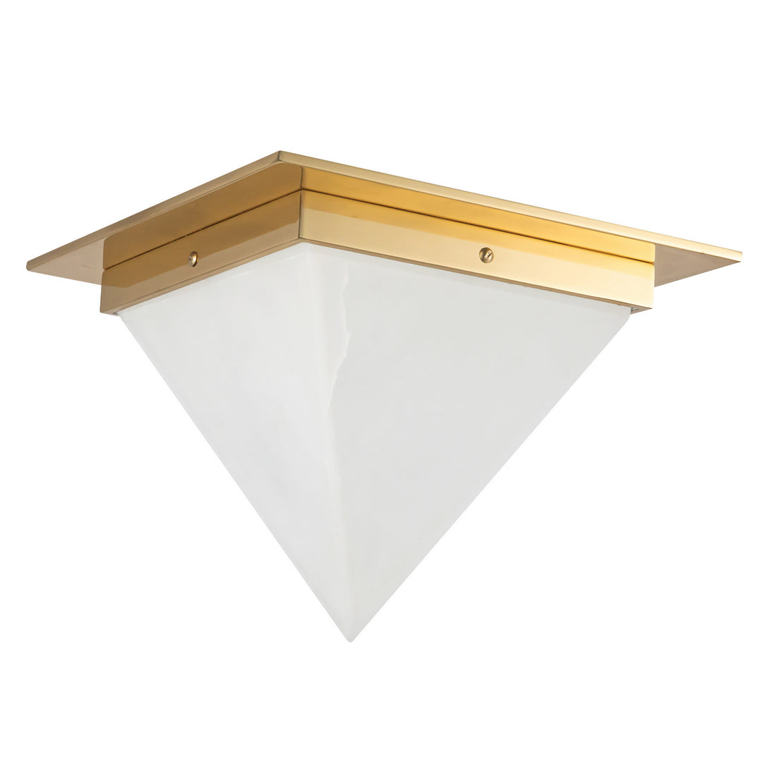 Alora Canada - FM345119PTBAR - One Light Flush Mount - Mineral - Patina Brass/Alabaster