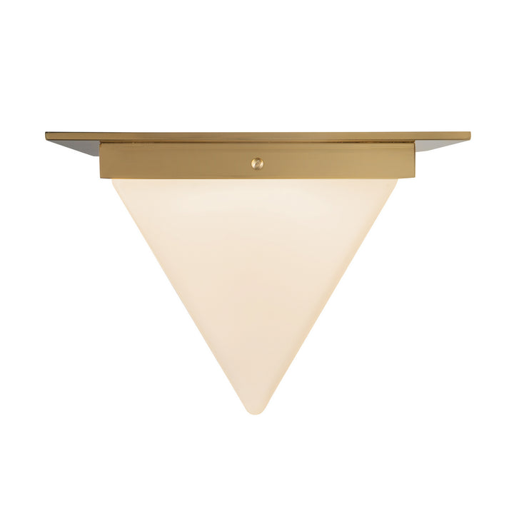 Alora Canada - FM345119PTBOP - One Light Flush Mount - Mineral - Patina Brass/Opal Glass