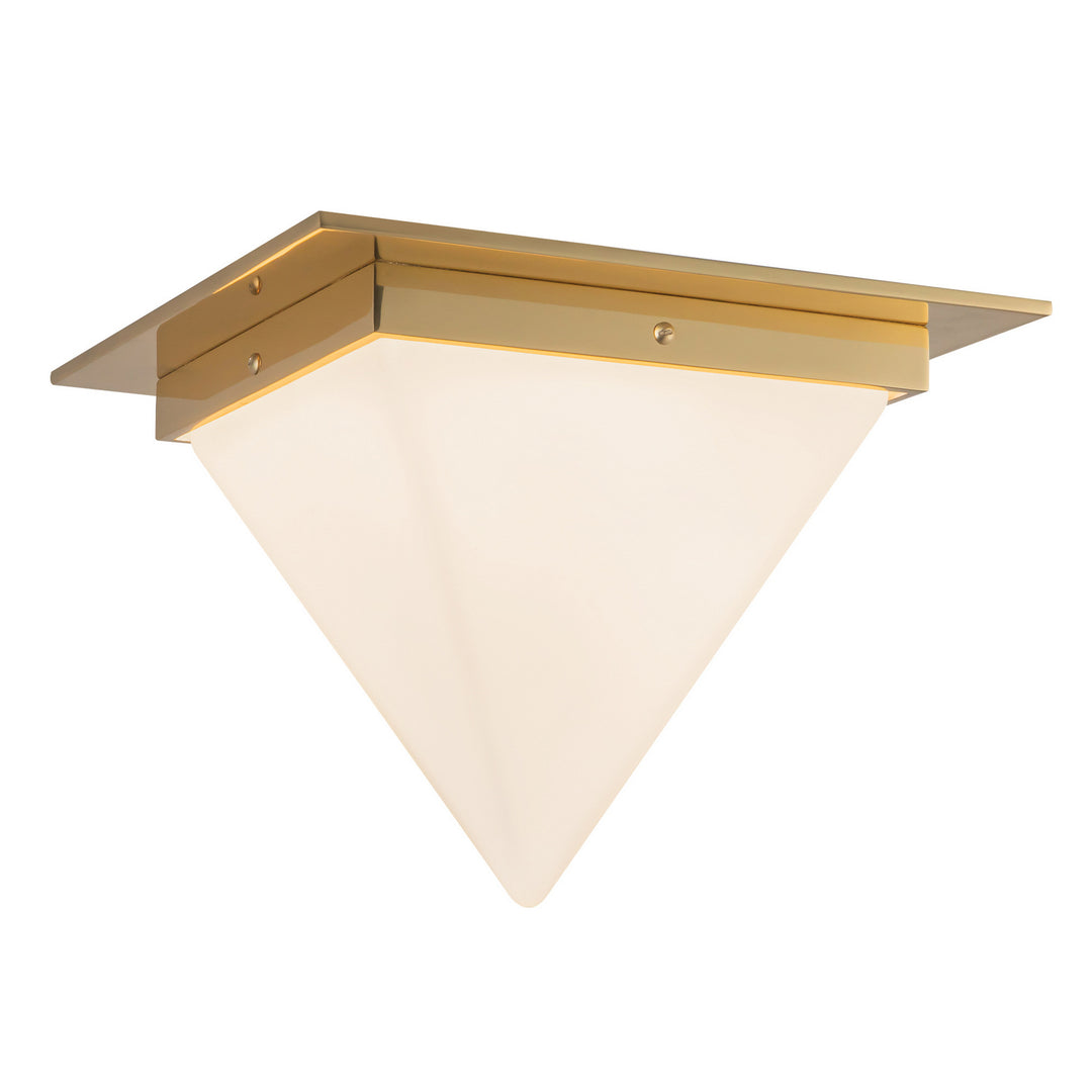 Alora Canada - FM345119PTBOP - One Light Flush Mount - Mineral - Patina Brass/Opal Glass