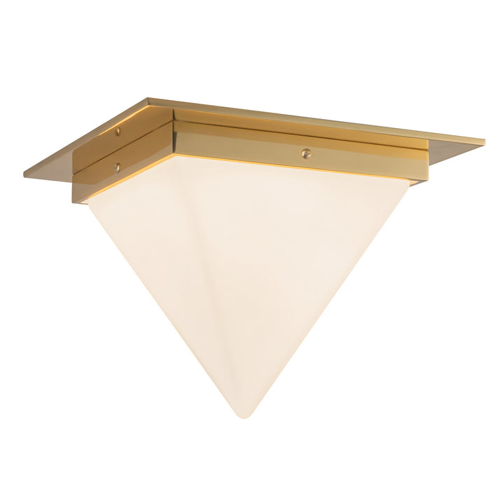 Alora Canada - FM345119PTBOP - One Light Flush Mount - Mineral - Patina Brass/Opal Glass