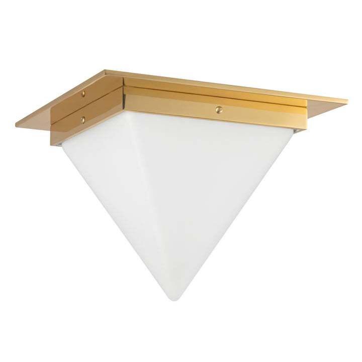 Alora Canada - FM345119PTBOP - One Light Flush Mount - Mineral - Patina Brass/Opal Glass