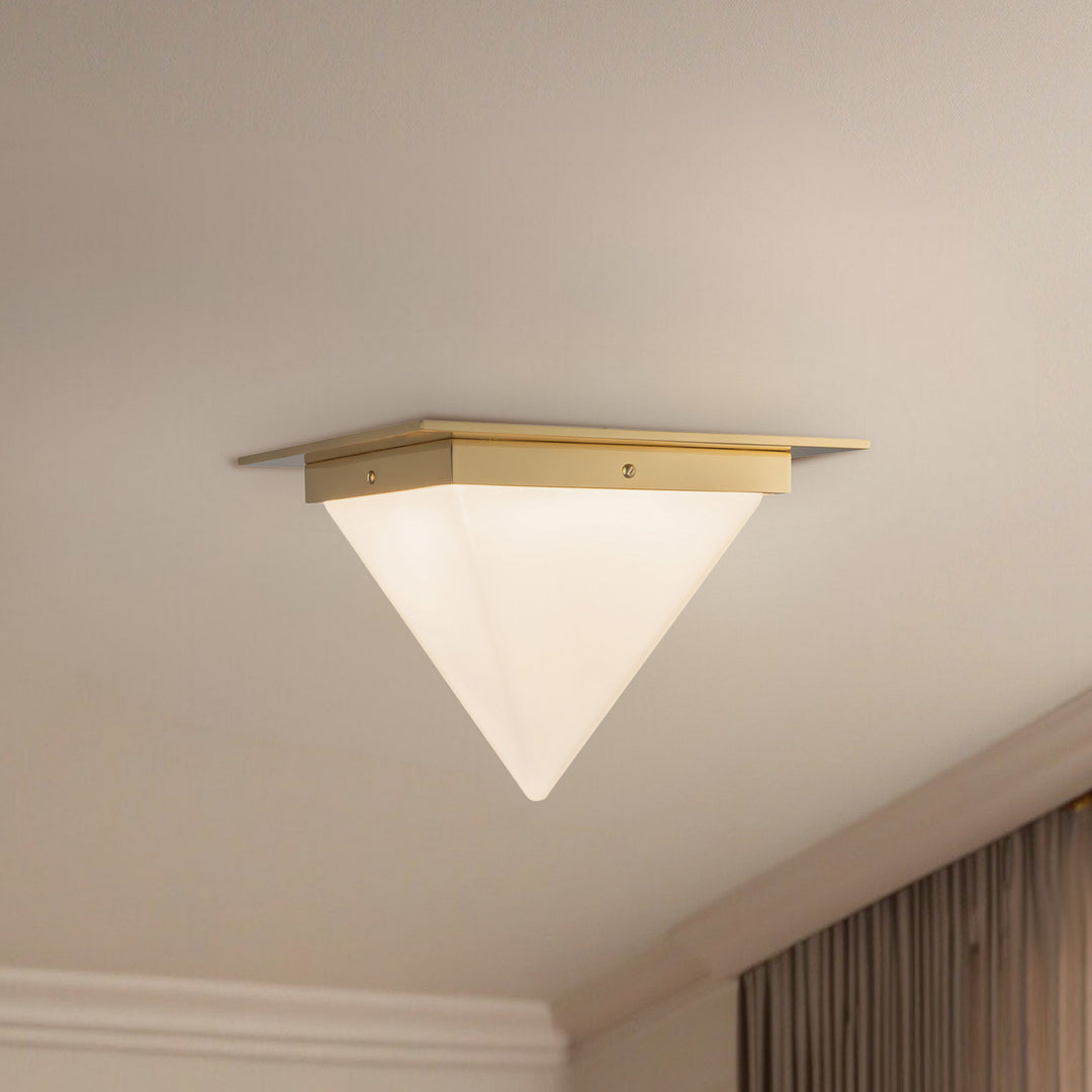 Alora Canada - FM345119PTBOP - One Light Flush Mount - Mineral - Patina Brass/Opal Glass