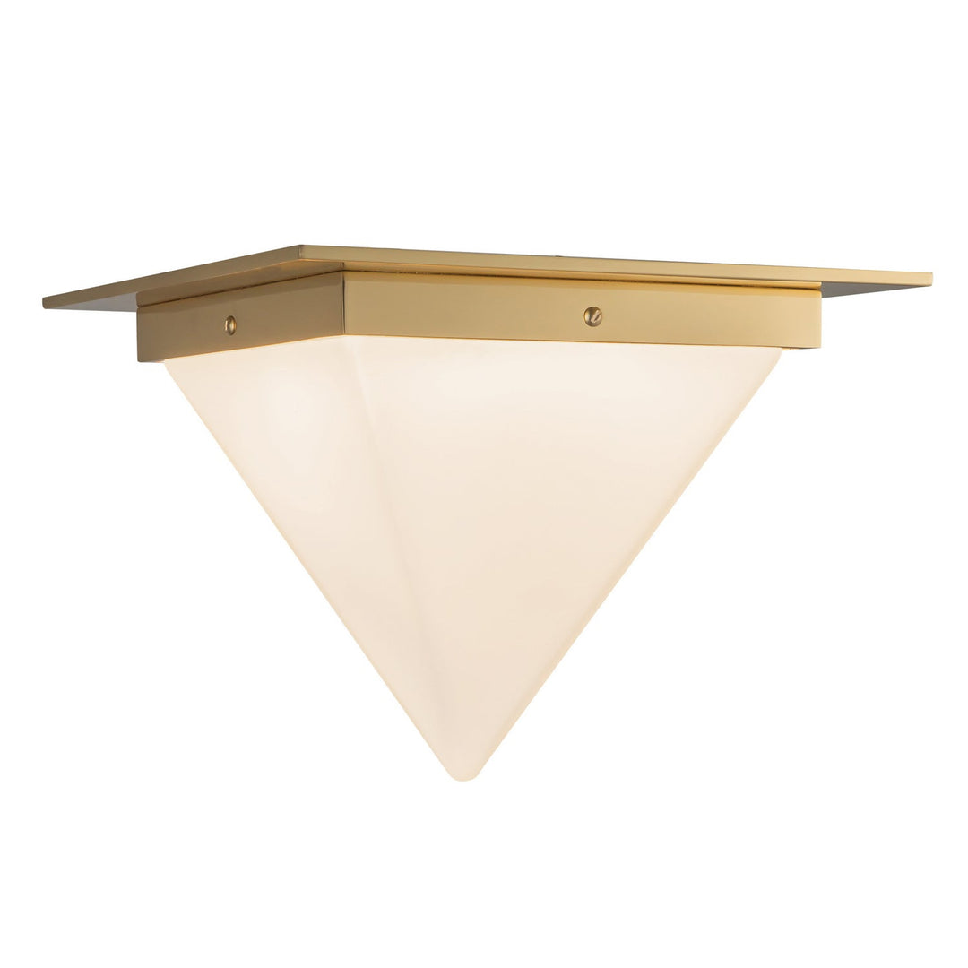 Alora Canada - FM345119PTBOP - One Light Flush Mount - Mineral - Patina Brass/Opal Glass