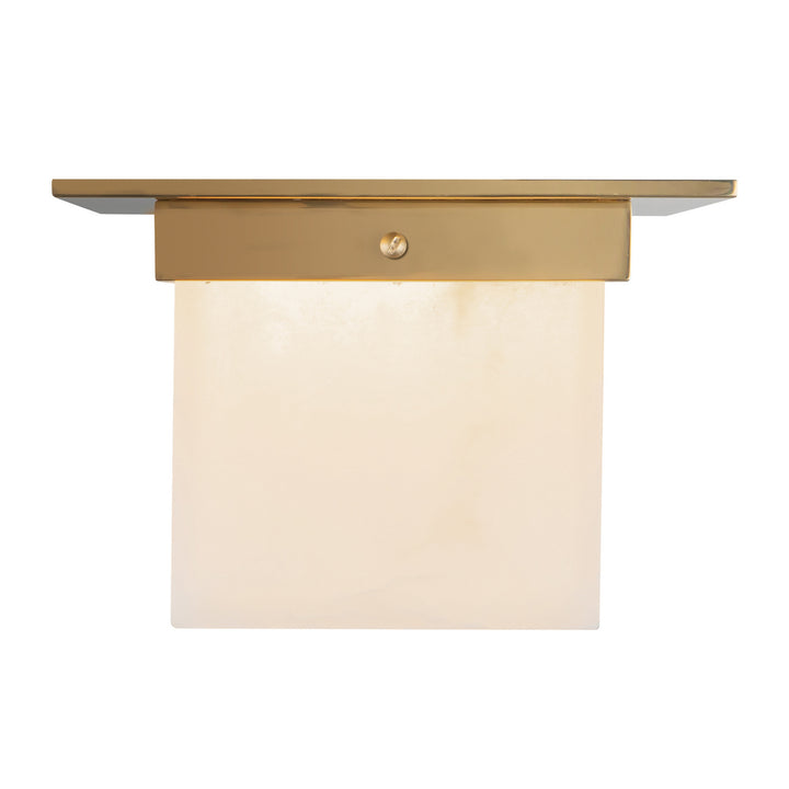 Alora Canada - FM356085PTBAR - One Light Flush Mount - Mineral - Patina Brass/Alabaster