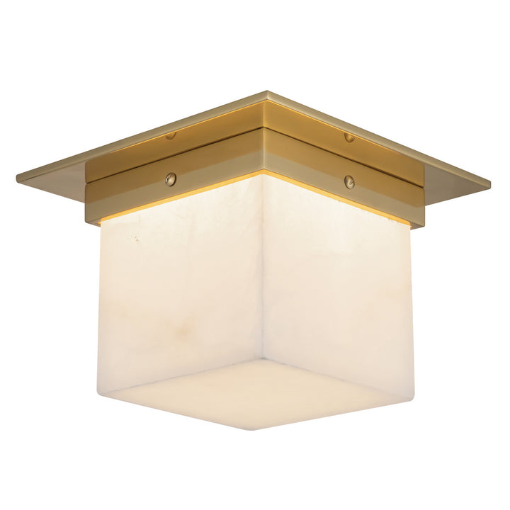 Alora Canada - FM356085PTBAR - One Light Flush Mount - Mineral - Patina Brass/Alabaster