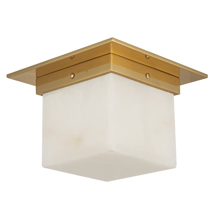 Alora Canada - FM356085PTBAR - One Light Flush Mount - Mineral - Patina Brass/Alabaster