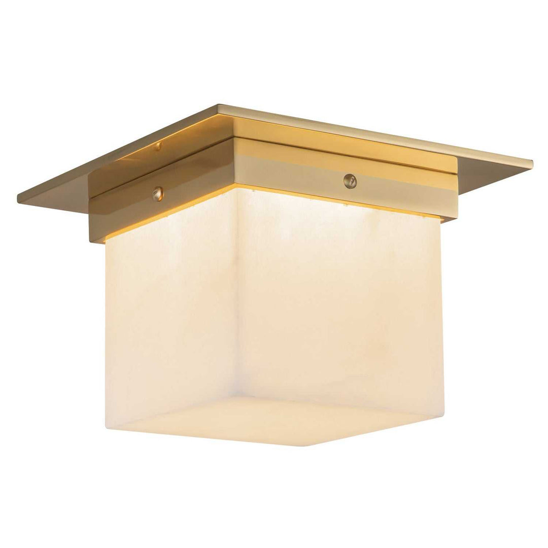 Alora Canada - FM356085PTBAR - One Light Flush Mount - Mineral - Patina Brass/Alabaster