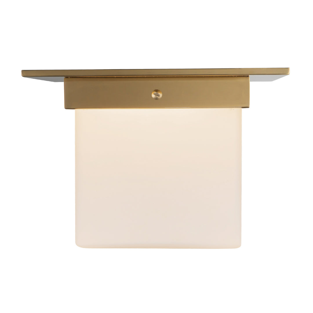 Alora Canada - FM356085PTBOP - One Light Flush Mount - Mineral - Patina Brass/Opal Glass