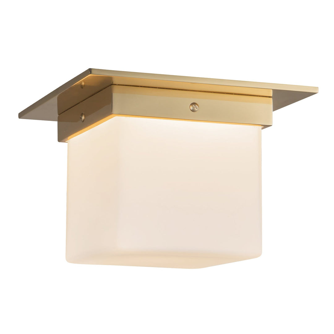 Alora Canada - FM356085PTBOP - One Light Flush Mount - Mineral - Patina Brass/Opal Glass