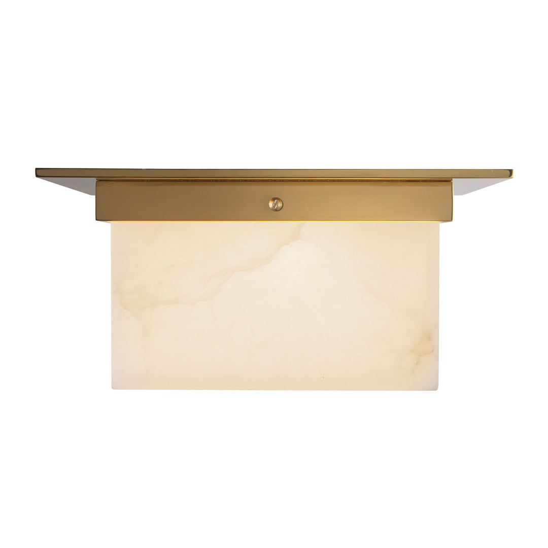 Alora Canada - FM356115PTBAR - Two Light Flush Mount - Mineral - Patina Brass/Alabaster