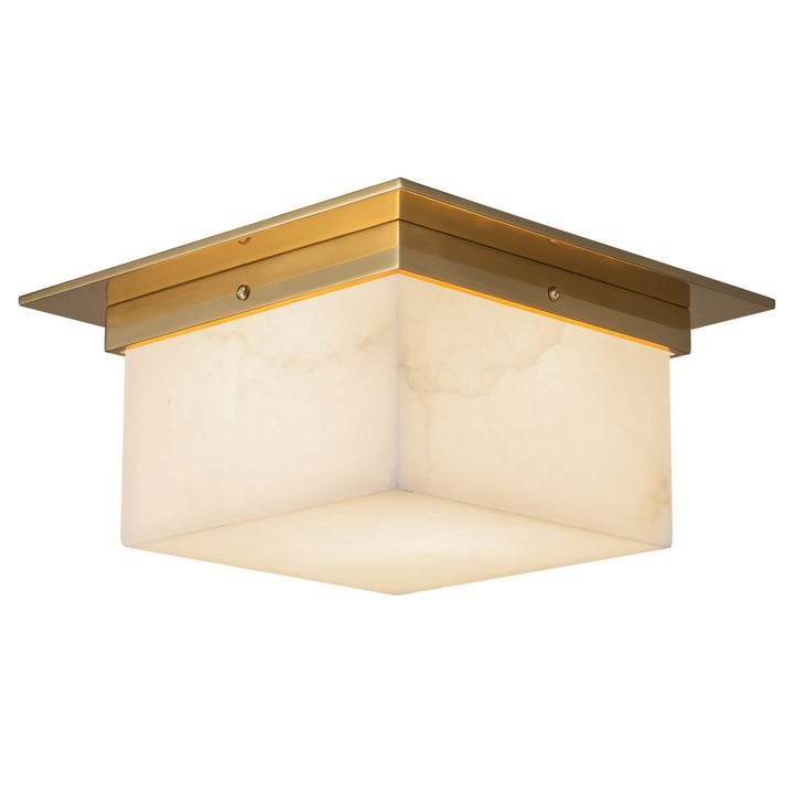 Alora Canada - FM356115PTBAR - Two Light Flush Mount - Mineral - Patina Brass/Alabaster