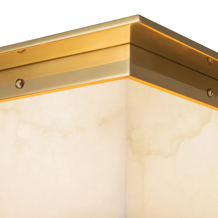 Alora Canada - FM356115PTBAR - Two Light Flush Mount - Mineral - Patina Brass/Alabaster