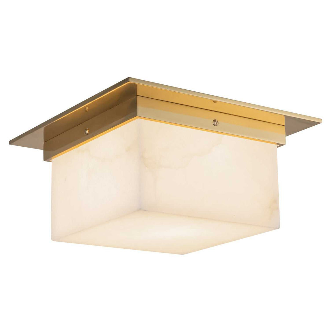 Alora Canada - FM356115PTBAR - Two Light Flush Mount - Mineral - Patina Brass/Alabaster